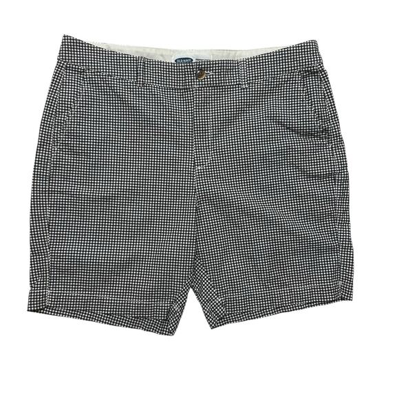 Old Navy Womens Everyday Short 14 Black Gingham High Rise‎ Seersucker Preppy - Picture 1 of 7